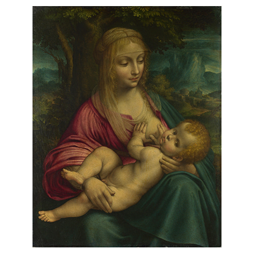 성모와 아기 예수 - 레오나르도 다빈치 / 명화그림 (수입원목액자)