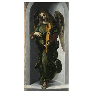 비엘을 연주하는 녹색 옷의 천사 - 레오나르도 다빈치 / 명화그림 (수입원목액자)