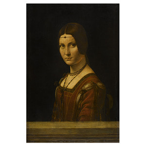 밀라노 귀족 부인의 초상 - 레오나르도 다빈치 / 명화그림 (수입원목액자)