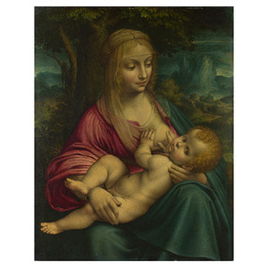 성모와 아기 예수 - 레오나르도 다빈치 / 명화그림 (수입원목액자)