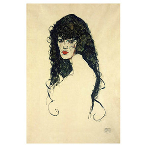 Portrait Of A Woman With Black Hair - 에곤 실레 / 추상화그림 (인테리어액자)