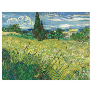 Green Wheat Field with Cypress - 빈센트 반 고흐 / 명화그림 (수입원목액자)