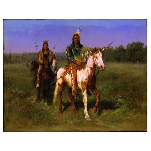 말을 탄 인디언 - 로사 보뇌르 / 명화그림 (수입원목액자)