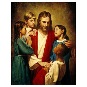 예수님과 어린이들 - 바로아트 / 성화 (수입원목액자)