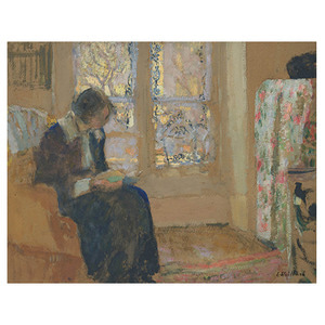 jeune femme lisant lucie belin chez elle - 에두아르 비야르 / 명화그림 (수입원목액자)