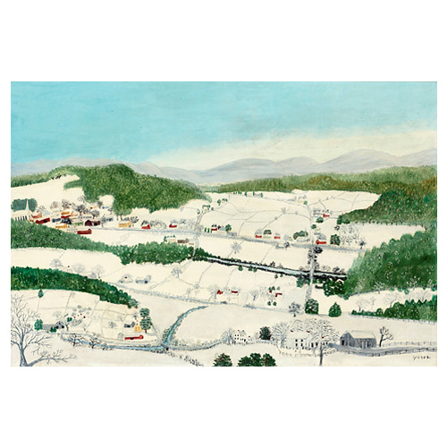 겨울 캠브리지 계곡 - 그랜드마 모지스 / 인테리어그림 (수입원목액자)