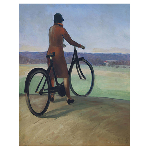 Girl on bicycle - 가이 페네 뒤 브와 / 인테리어그림 (수입원목액자)
